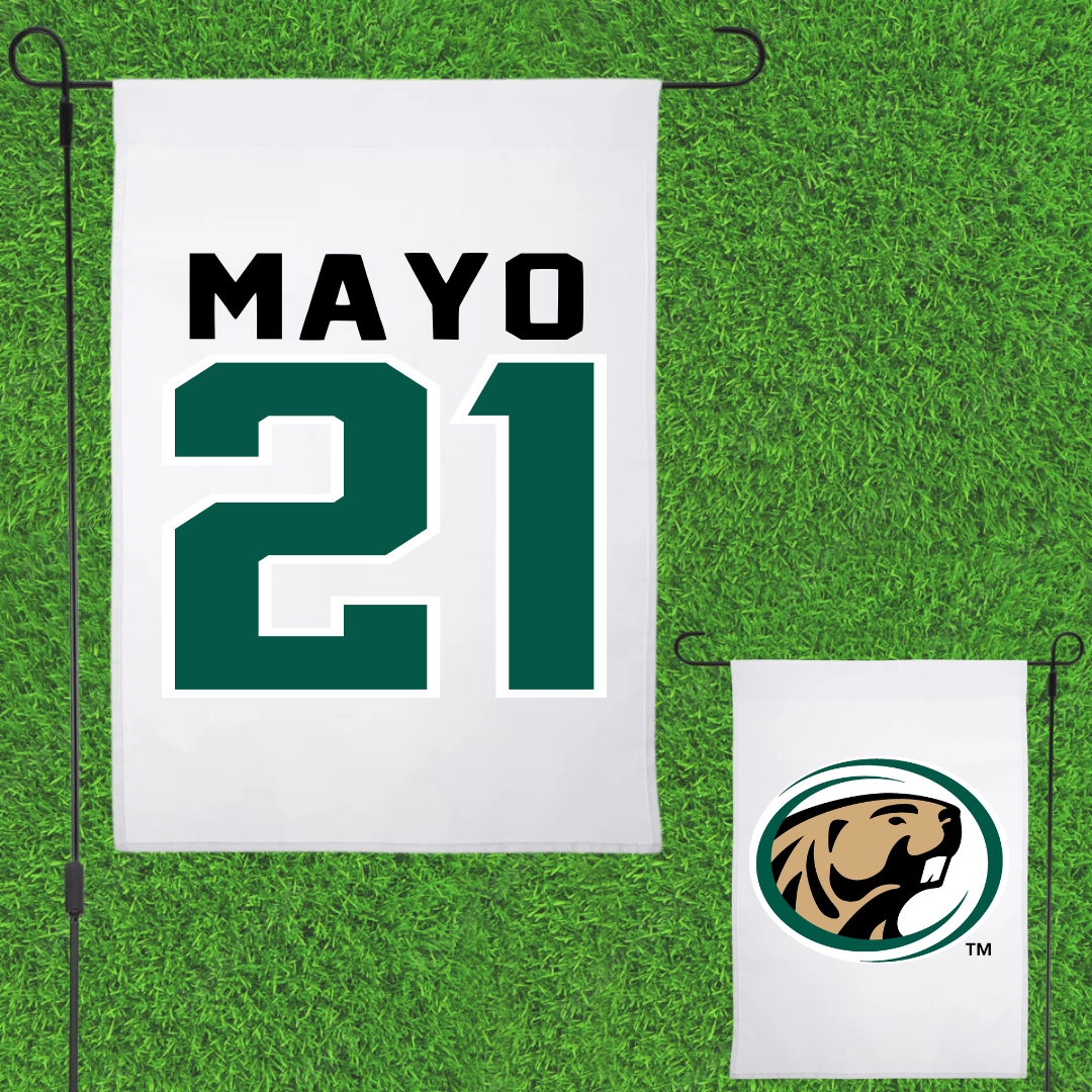 Bemidji State University Basketball White Garden Flag - #21 Jareon Mayo