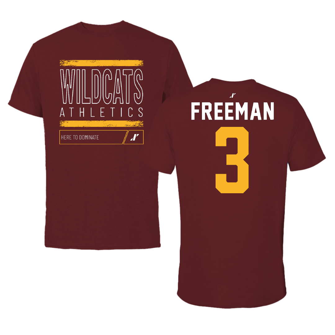 Bethune-Cookman University Volleyball Maroon Dominate Performance Tee - #3 Mecca Freeman