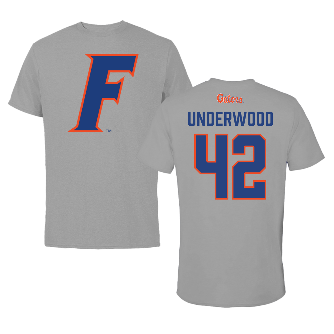 University of Florida Football Dark Gray Tee - #42 Rocco Underwood