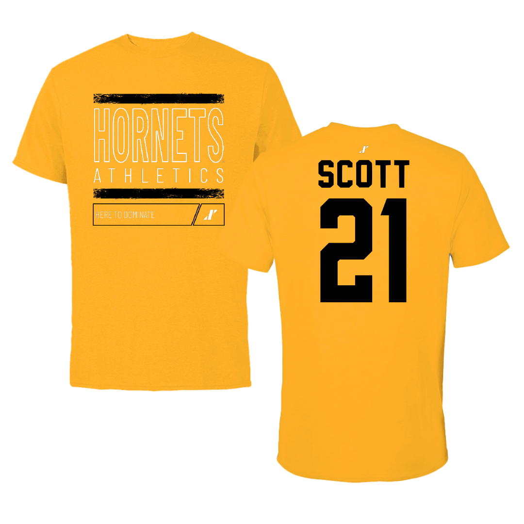 Alabama State University Softball Gold Dominate Performance Tee - #21 Alana Scott
