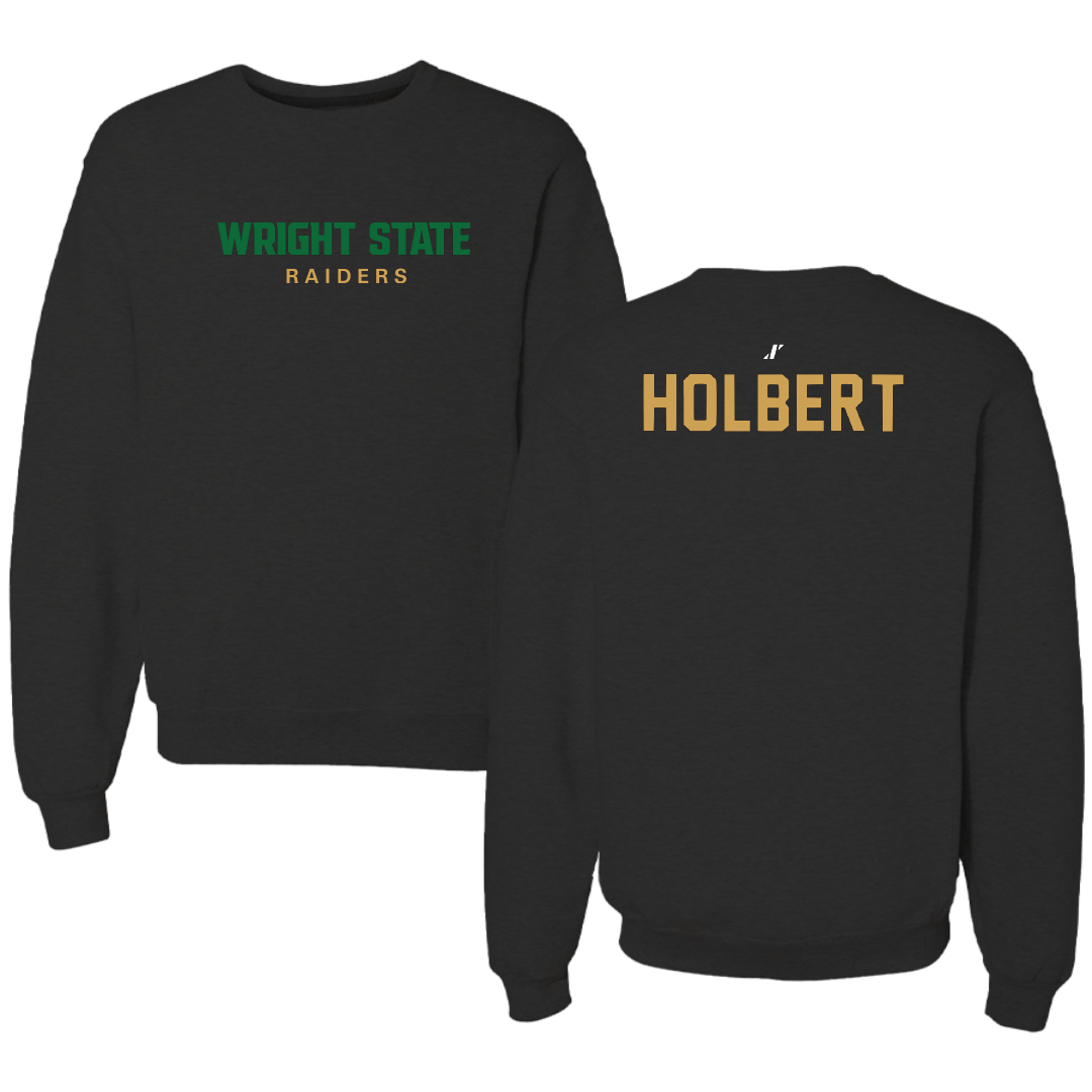 Wright State University TF and XC Black Crewneck - Jacob Holbert