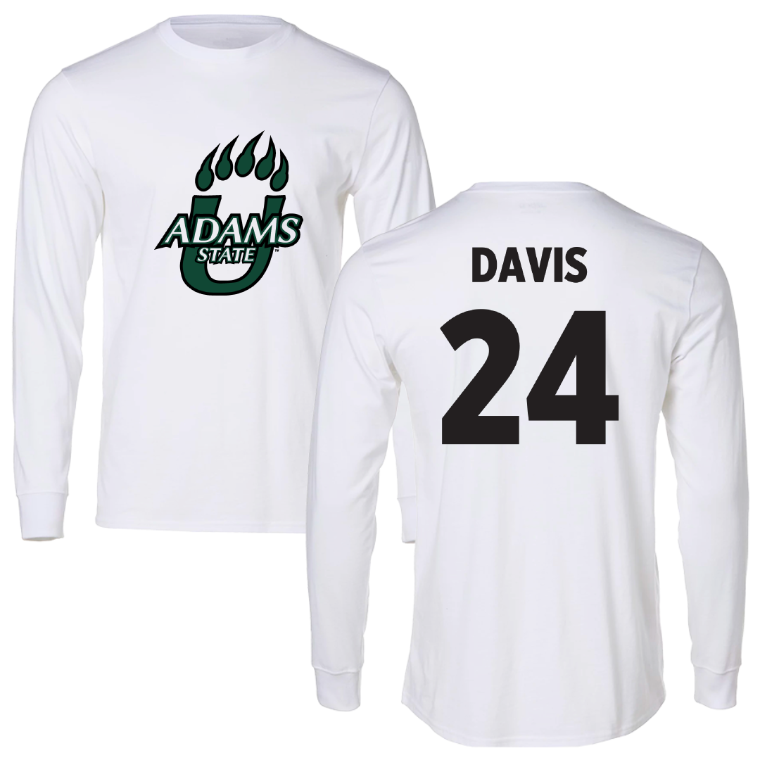 Adams State University Basketball White Performance Long Sleeve - #24 Riahana Davis