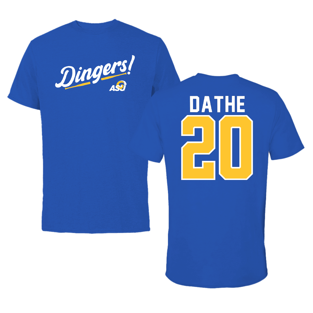 Angelo State University Baseball Blue Dingers Tee - #20 Dax Dathe