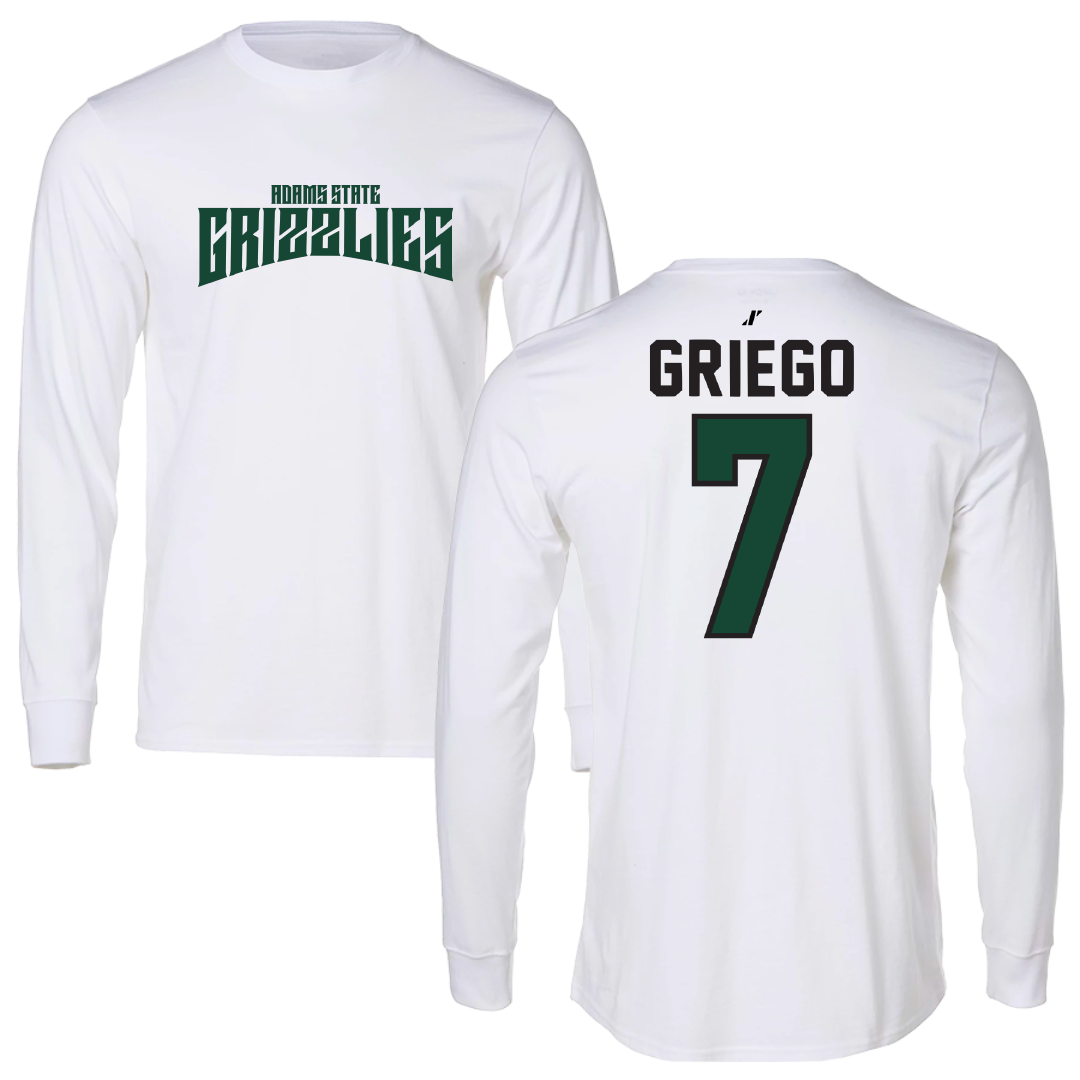 Adams State University Baseball White Classic Performance Long Sleeve - #7 Markus Griego