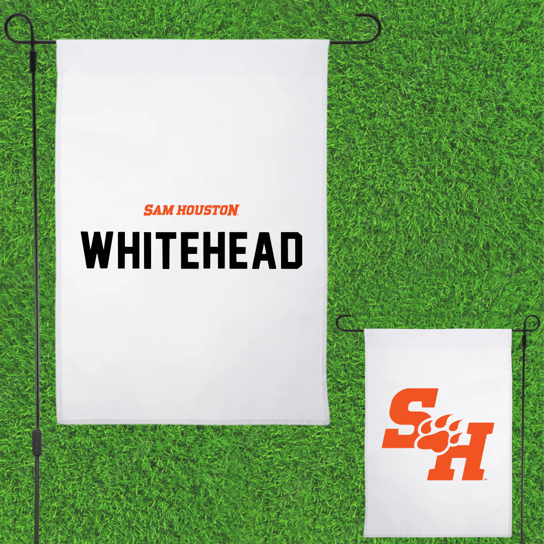 Sam Houston State University TF and XC White Garden Flag - Hayden Whitehead