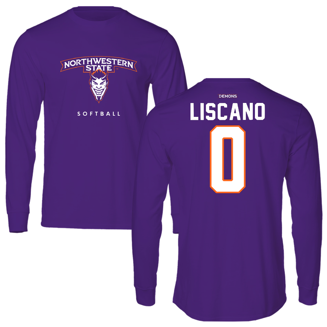 Northwestern State University Softball Purple Long Sleeve - #0 Mia Liscano