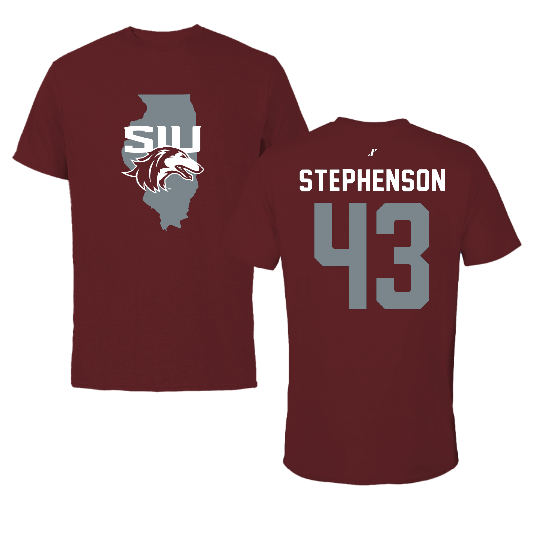 Southern Illinois University at Carbondale Football Maroon State Tee - #43 Cade Stephenson