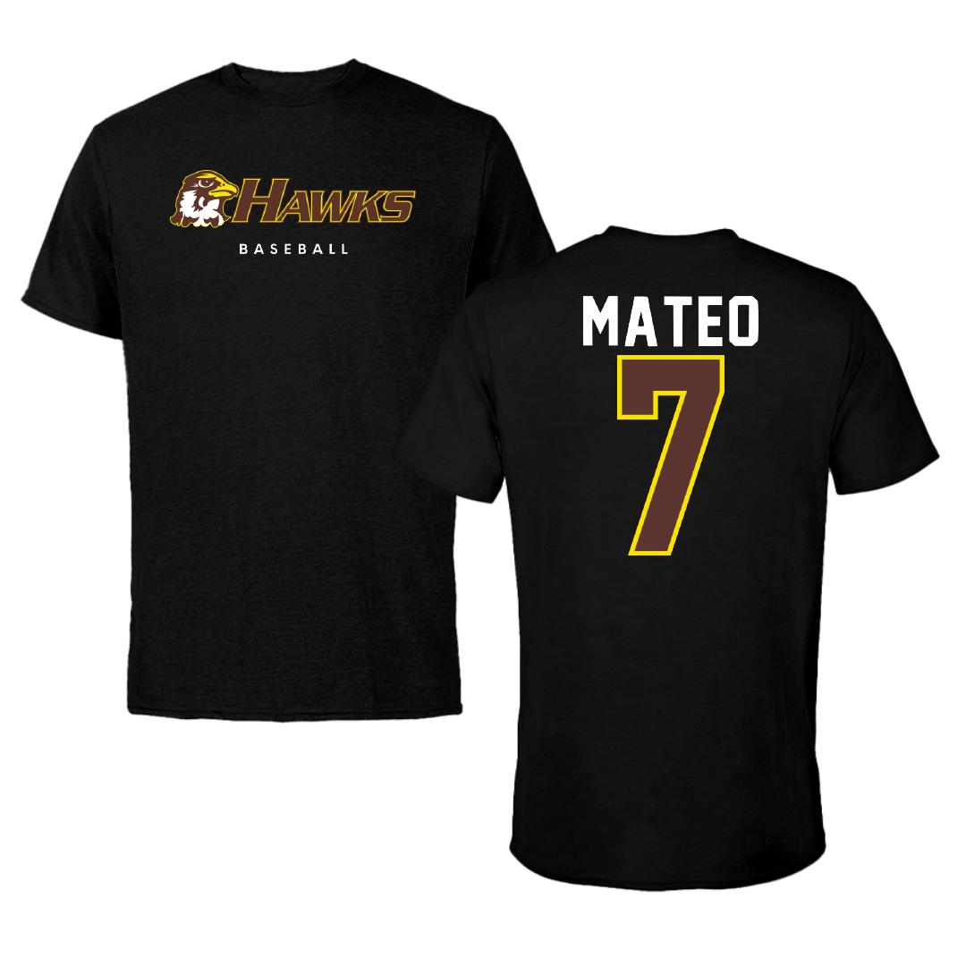 Quincy University Baseball Black Performance Tee - #7 Matthew Mateo