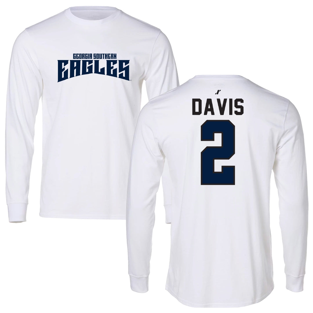 Georgia Southern University Softball White Classic Performance Long Sleeve - #2 Emma Davis