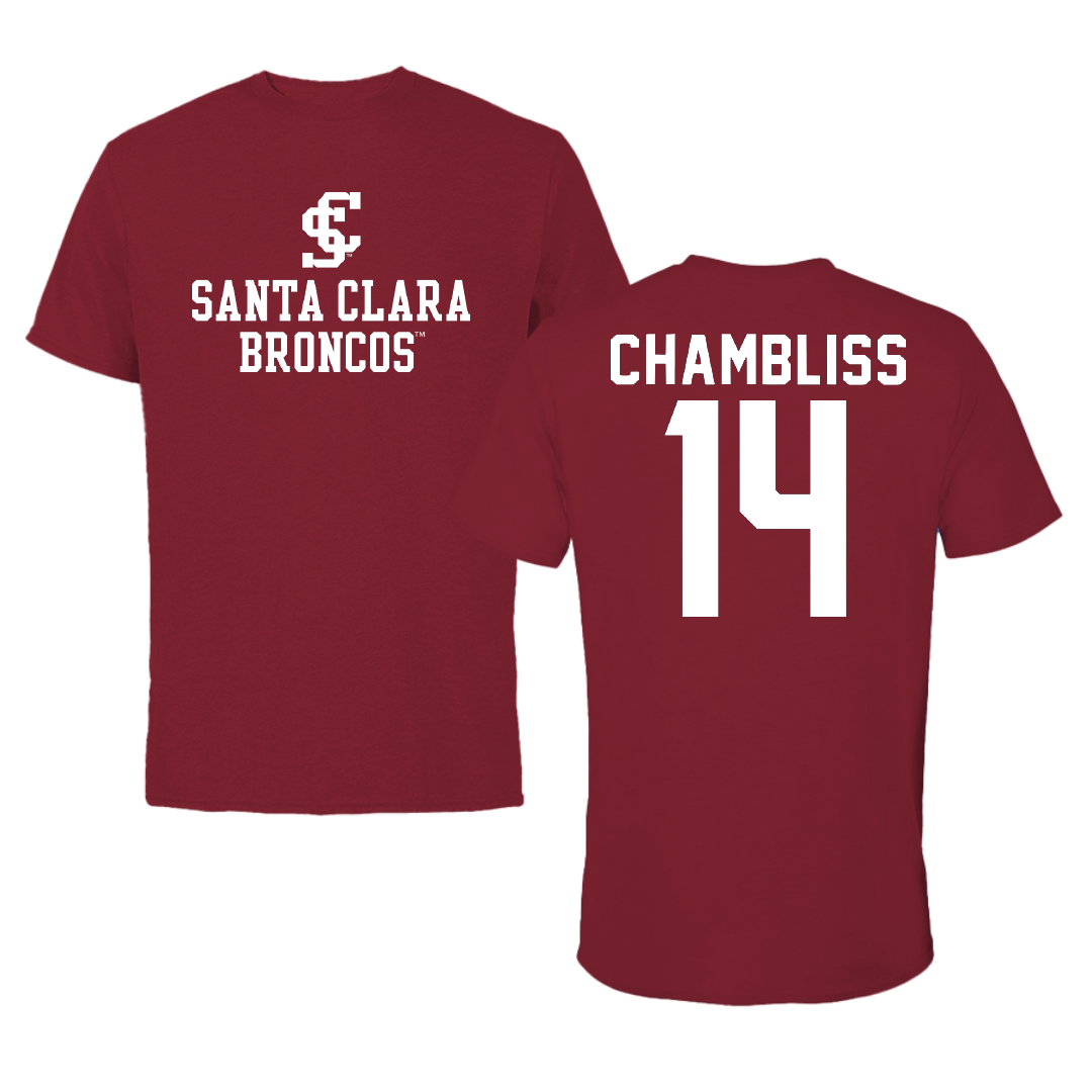 Santa Clara University Water Polo Cardinal Tee - #14 Megan Chambliss
