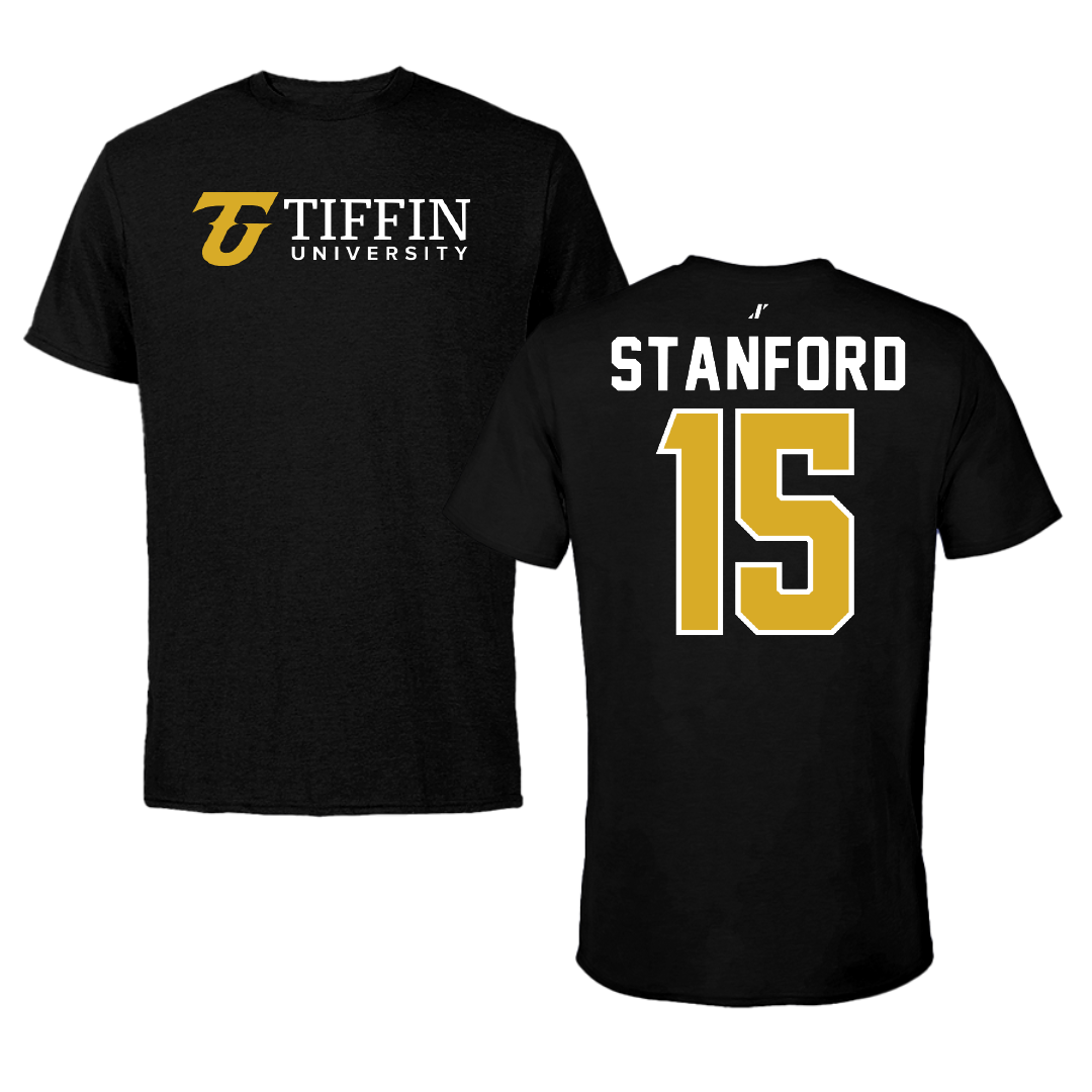Tiffin University Soccer Black Tee - #15 Grayson Stanford