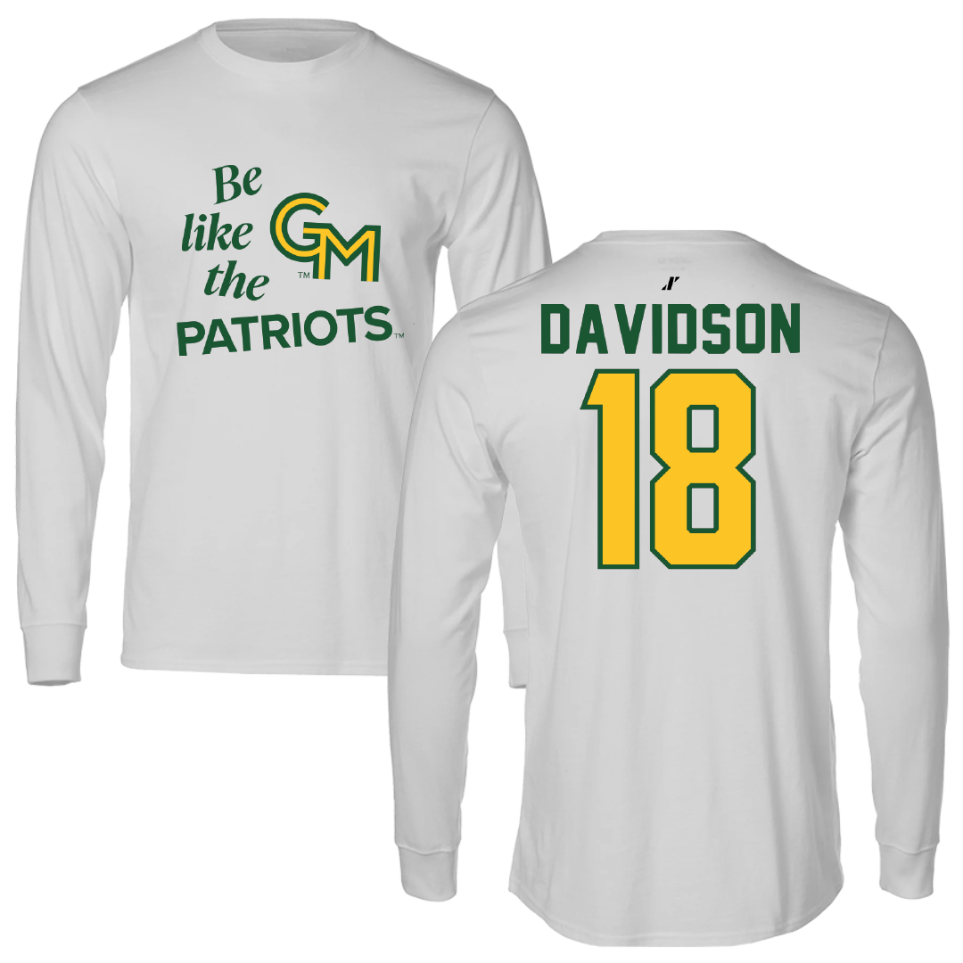 George Mason University Soccer Light Gray Be Like Us Performance Long Sleeve - #18 Sophie Davidson