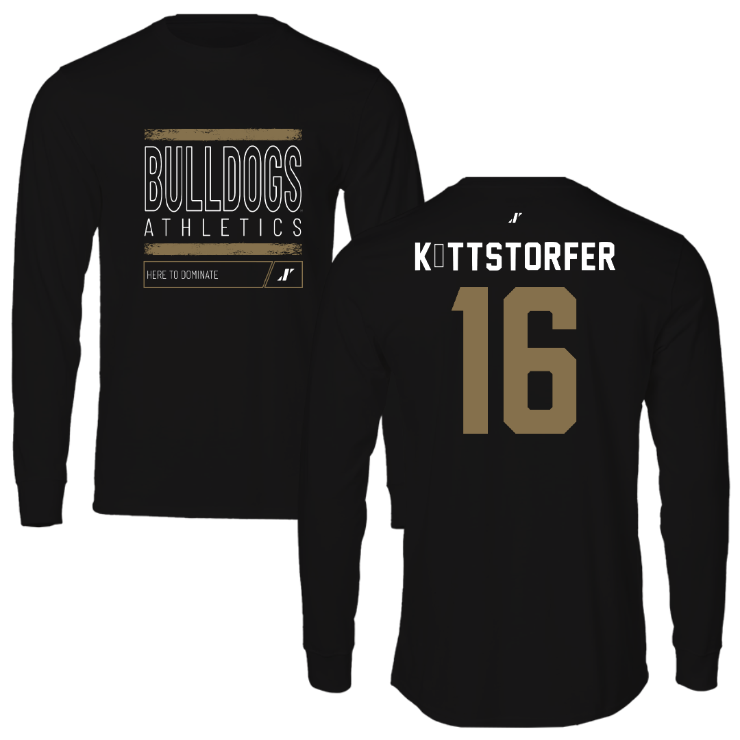 Bryant University Football Black Dominate Long Sleeve - #16 Lukas Köttstorfer
