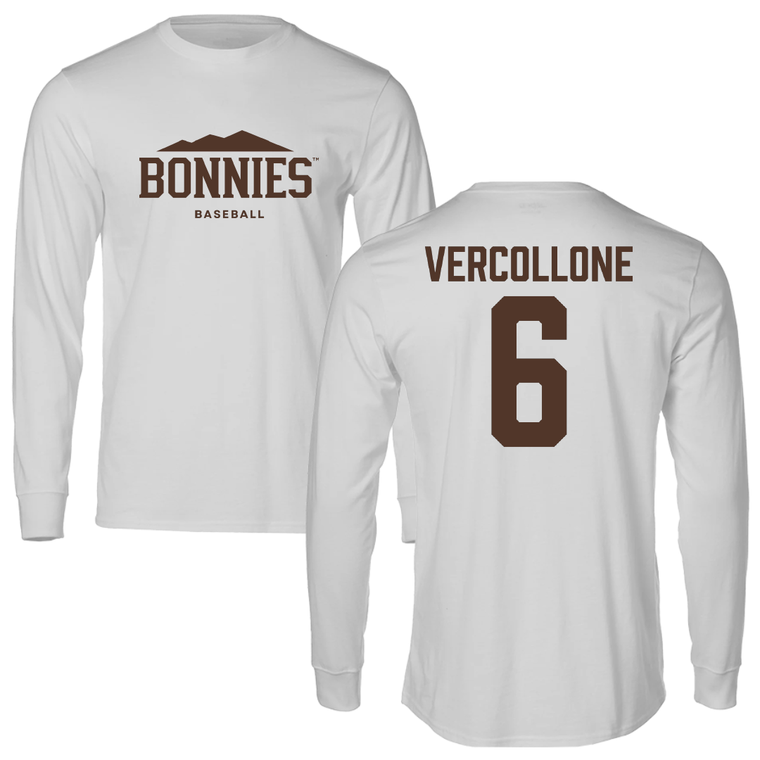 St. Bonaventure University Baseball Light Gray Performance Long Sleeve - #6 Conner Vercollone