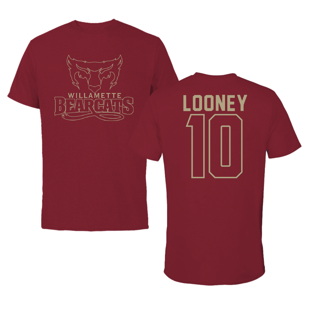 Willamette University Basketball Cardinal Tee - #10 Eli Looney