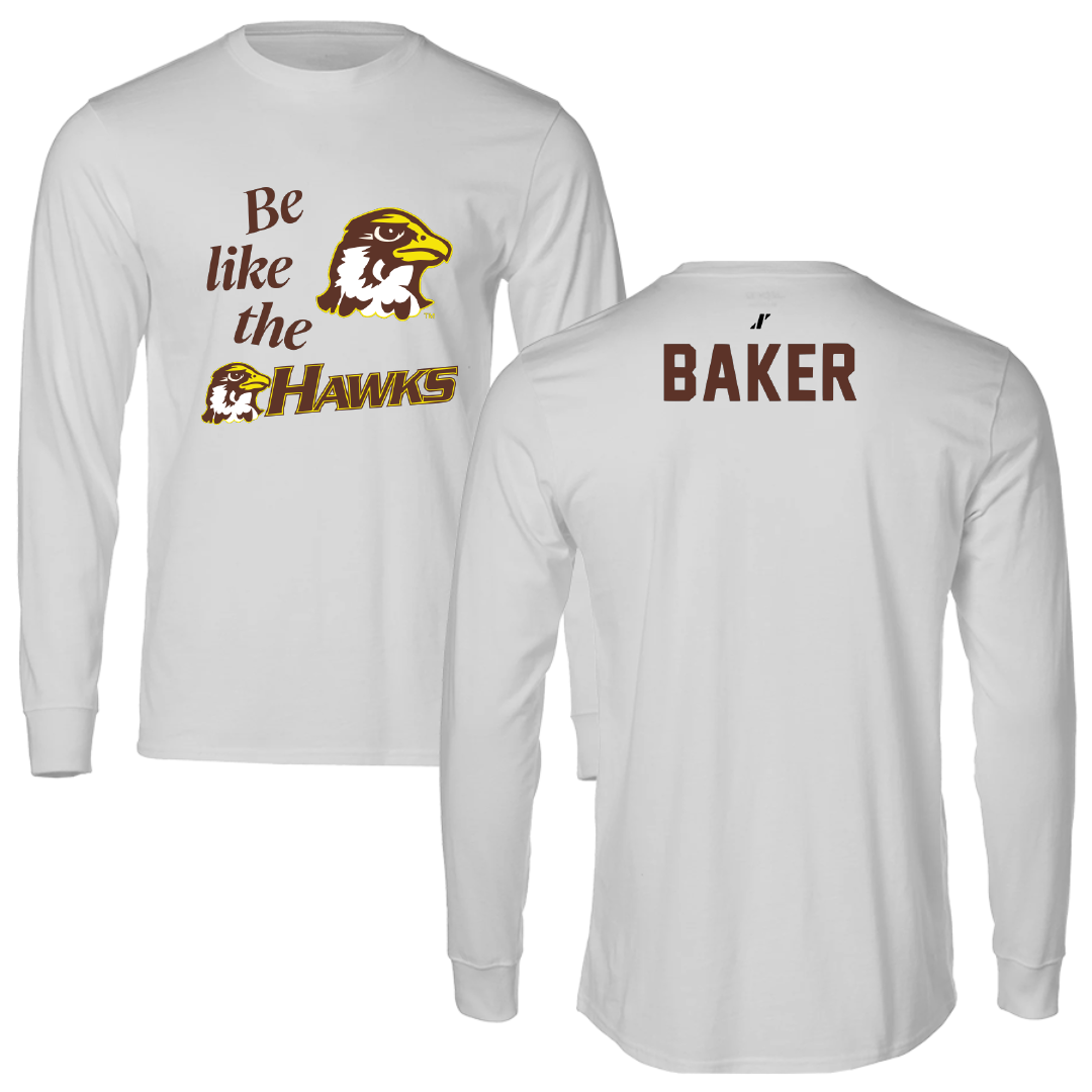 Quincy University TF and XC Light Gray Be Like Us Long Sleeve - Jerron Baker