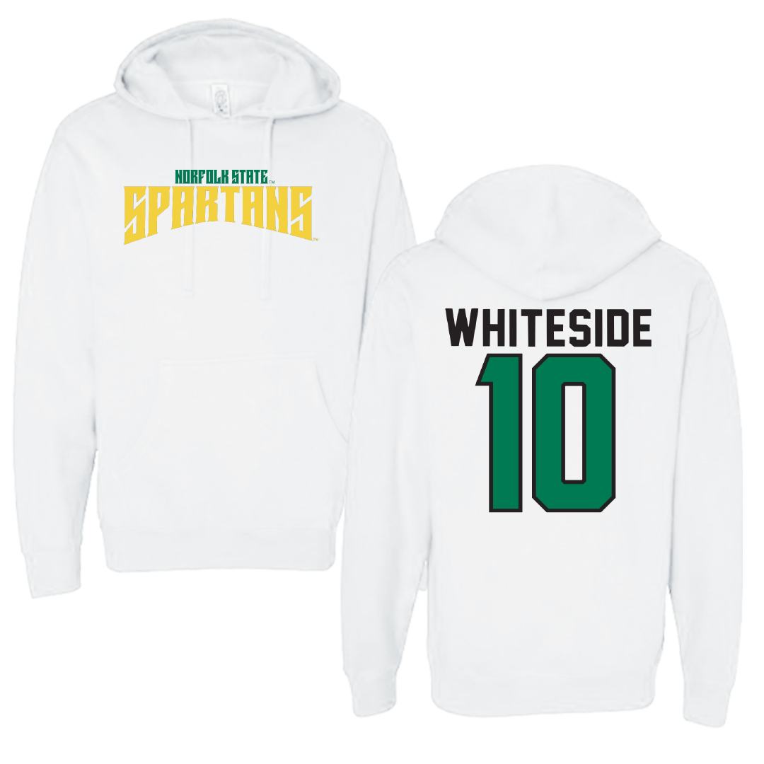 Norfolk State University Football White Classic Hoodie - #10 Izayah Whiteside