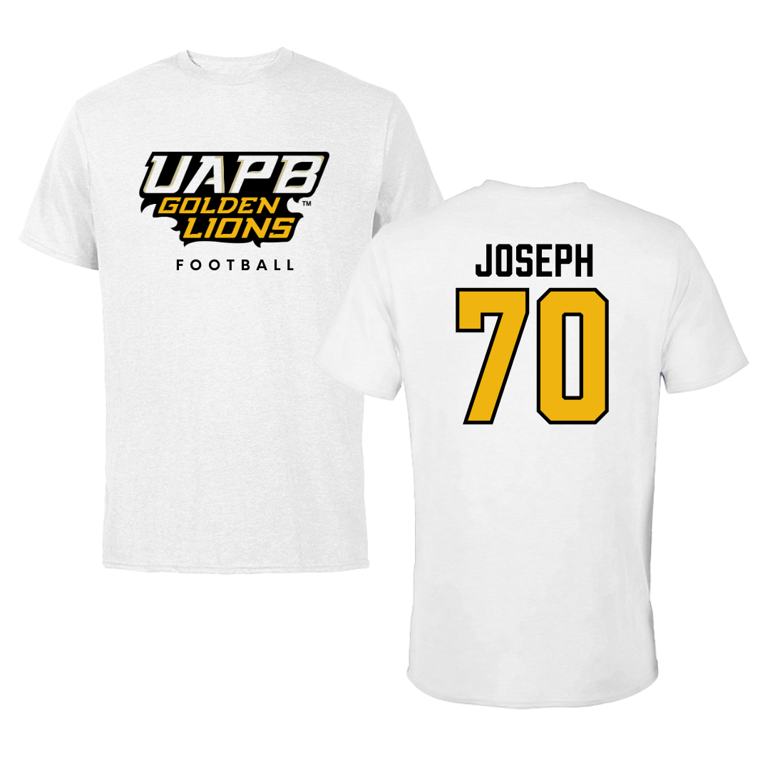 University of Arkansas-Pine Bluff Football White Performance Tee - #70 Charles Joseph