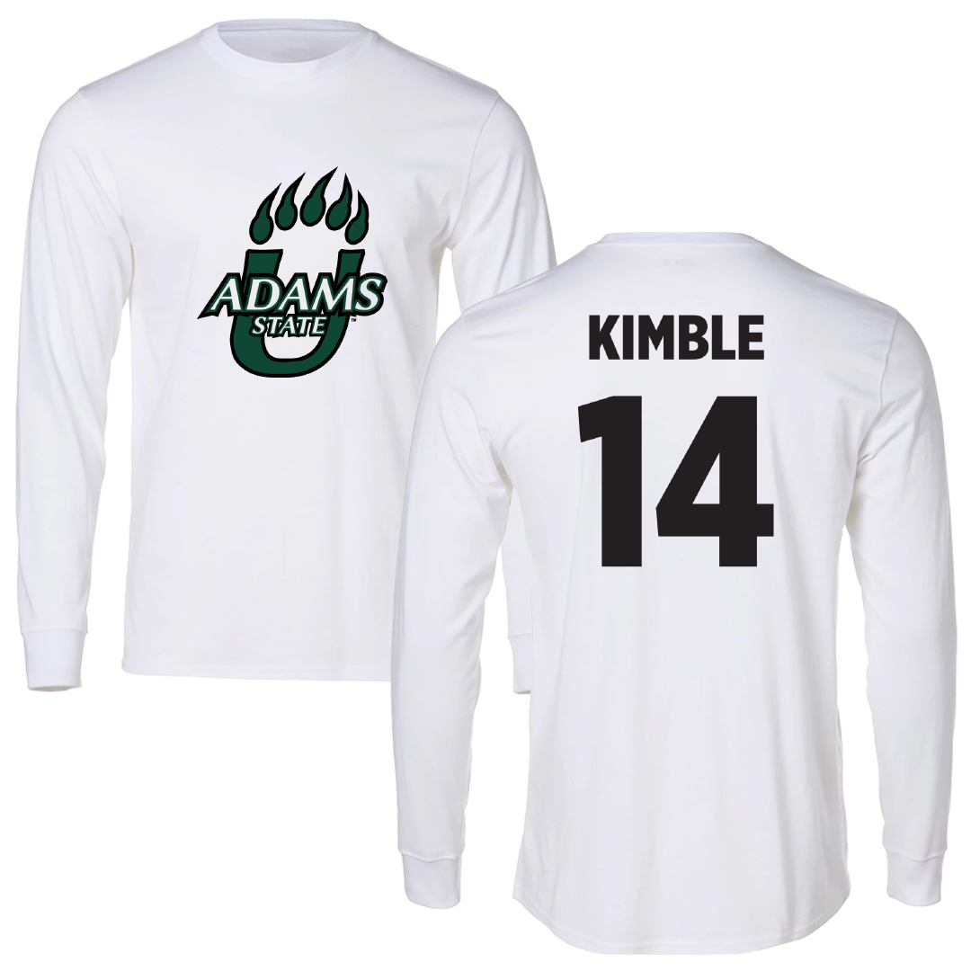 Adams State University Basketball White Performance Long Sleeve - #14 Cam Kimble