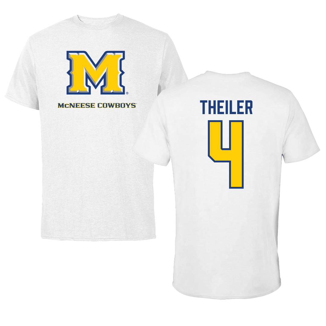 McNeese State University Soccer White Performance Tee - #4 Alexis Theiler