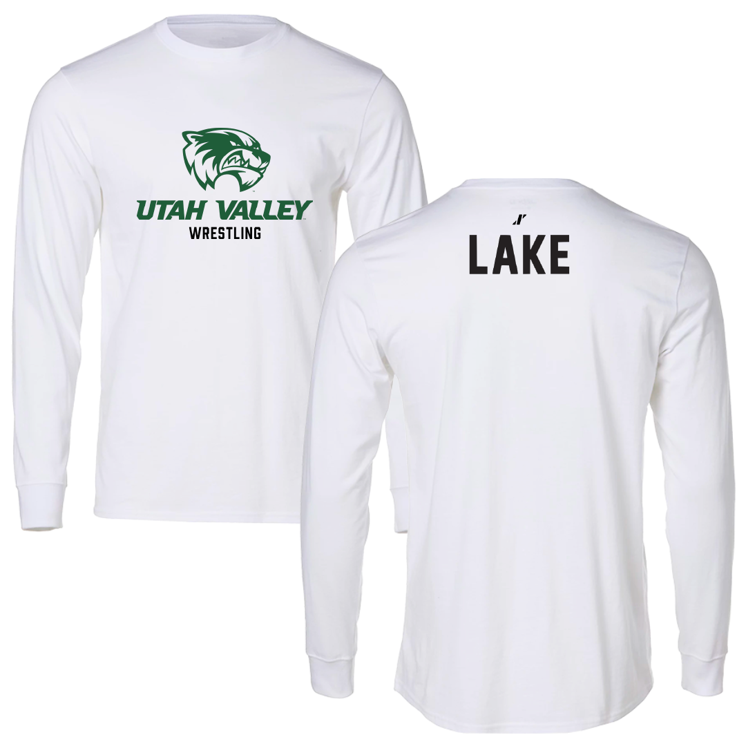 Utah Valley University Wrestling White Classic Performance Long Sleeve - Kyler Lake