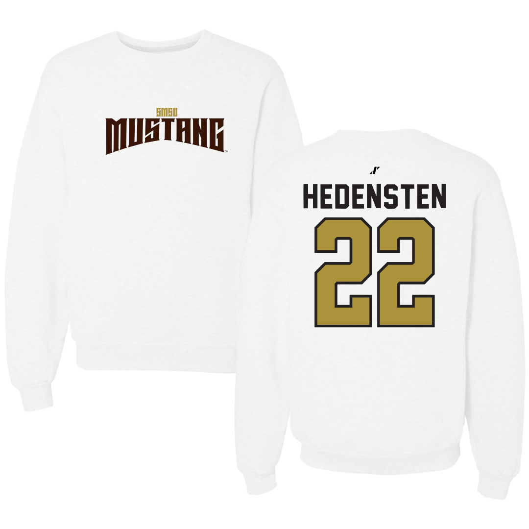 Southwest Minnesota State University Football White Classic Crewneck - #22 Josiah Hedensten