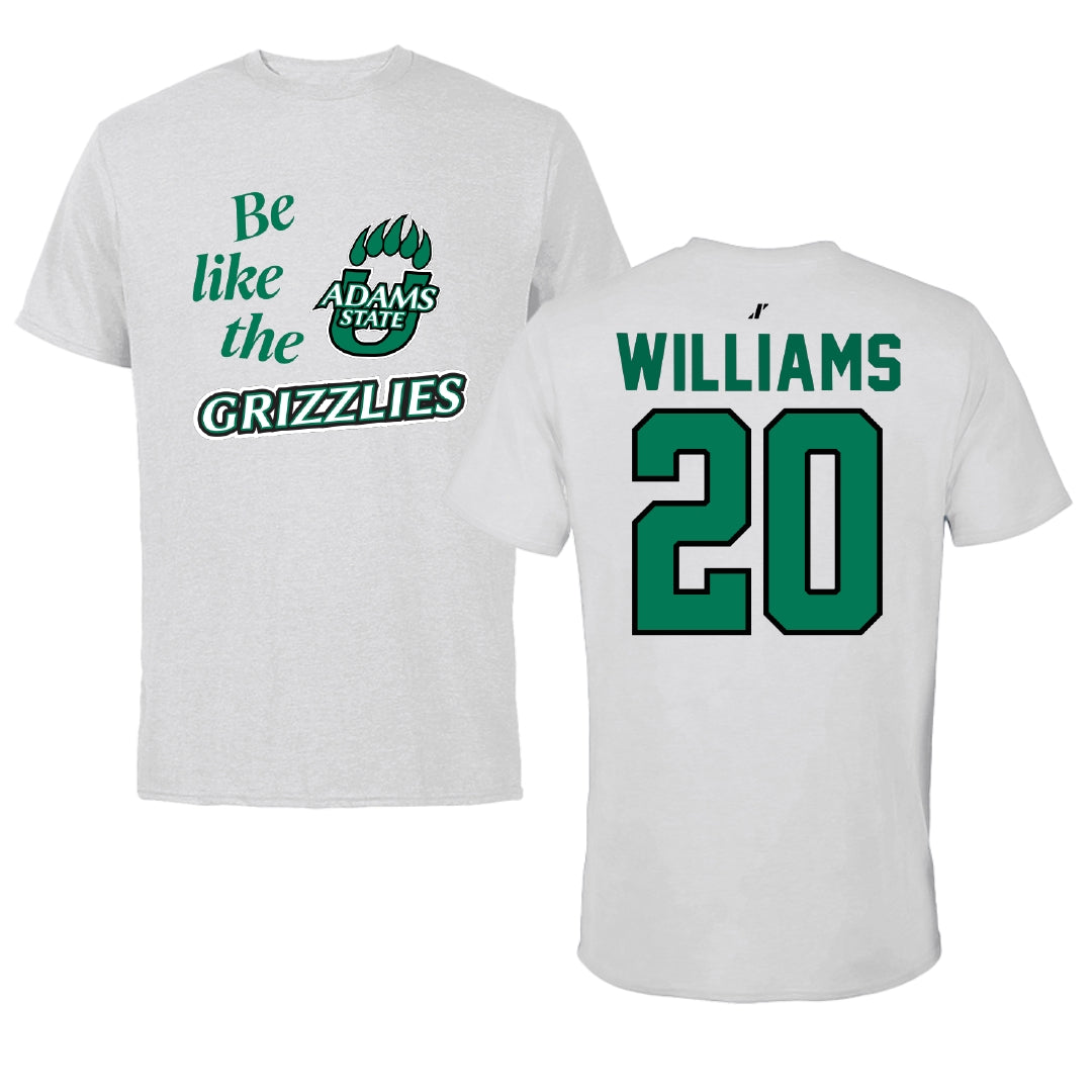 Adams State University Basketball Light Gray Be Like Us Performance Tee - #20 Luke Williams