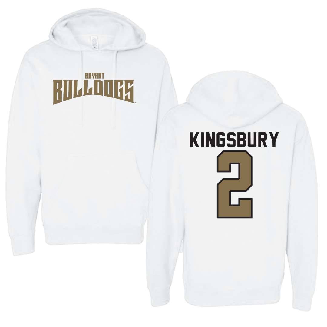 Bryant University Baseball White Classic Hoodie - #2 Hunter Kingsbury