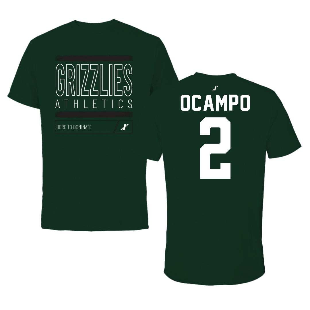 Adams State University Soccer Forest Green Dominate Performance Tee - #2 Lauren Ocampo