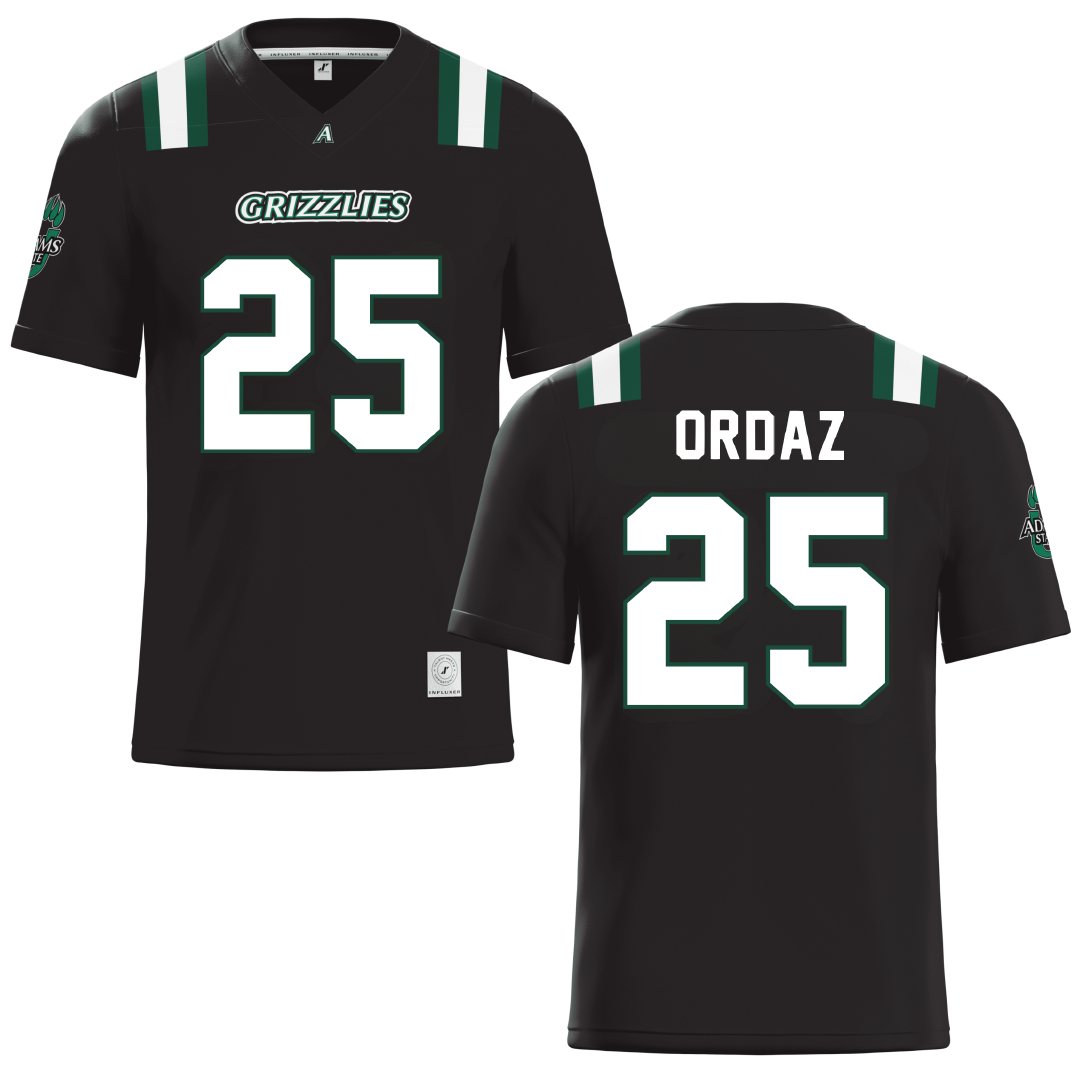 Adams State University Black Football Jersey - #25 Brian Ordaz