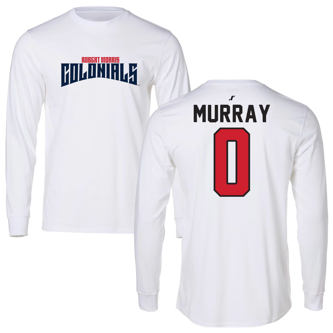 Robert Morris University Basketball White Classic Performance Long Sleeve - #0 Mya Murray
