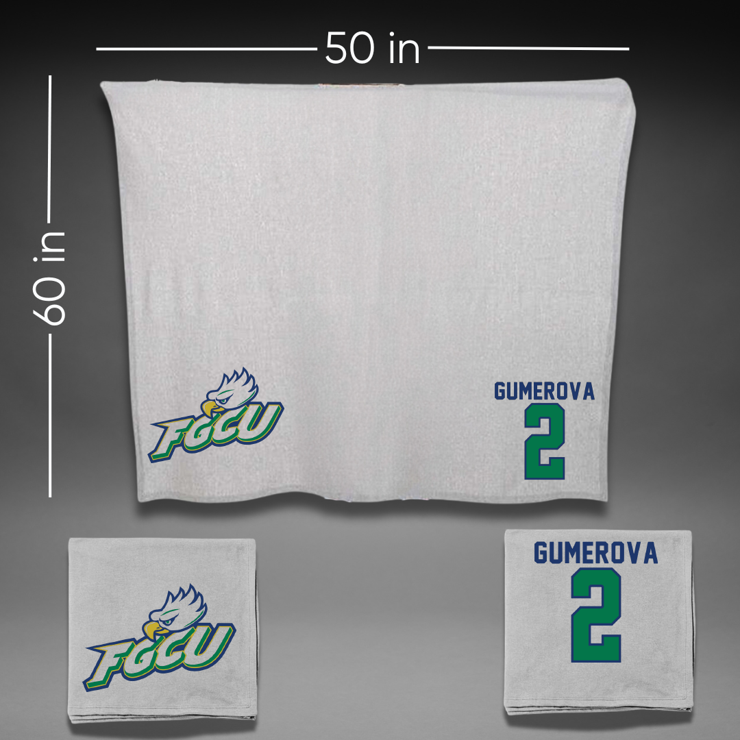 Florida Gulf Coast University Soccer Gray Blanket - #2 Amelia Gumerova