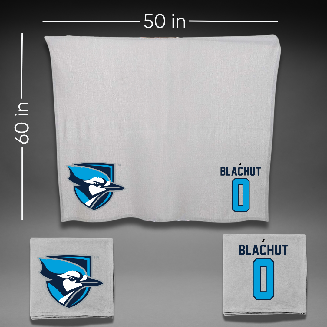 Elmhurst University Basketball Gray Blanket - #0 Sebastian Blachut