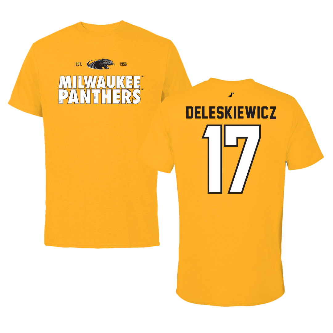 University of Wisconsin-Milwaukee Baseball Gold General Tee - #17 Tyler Deleskiewicz
