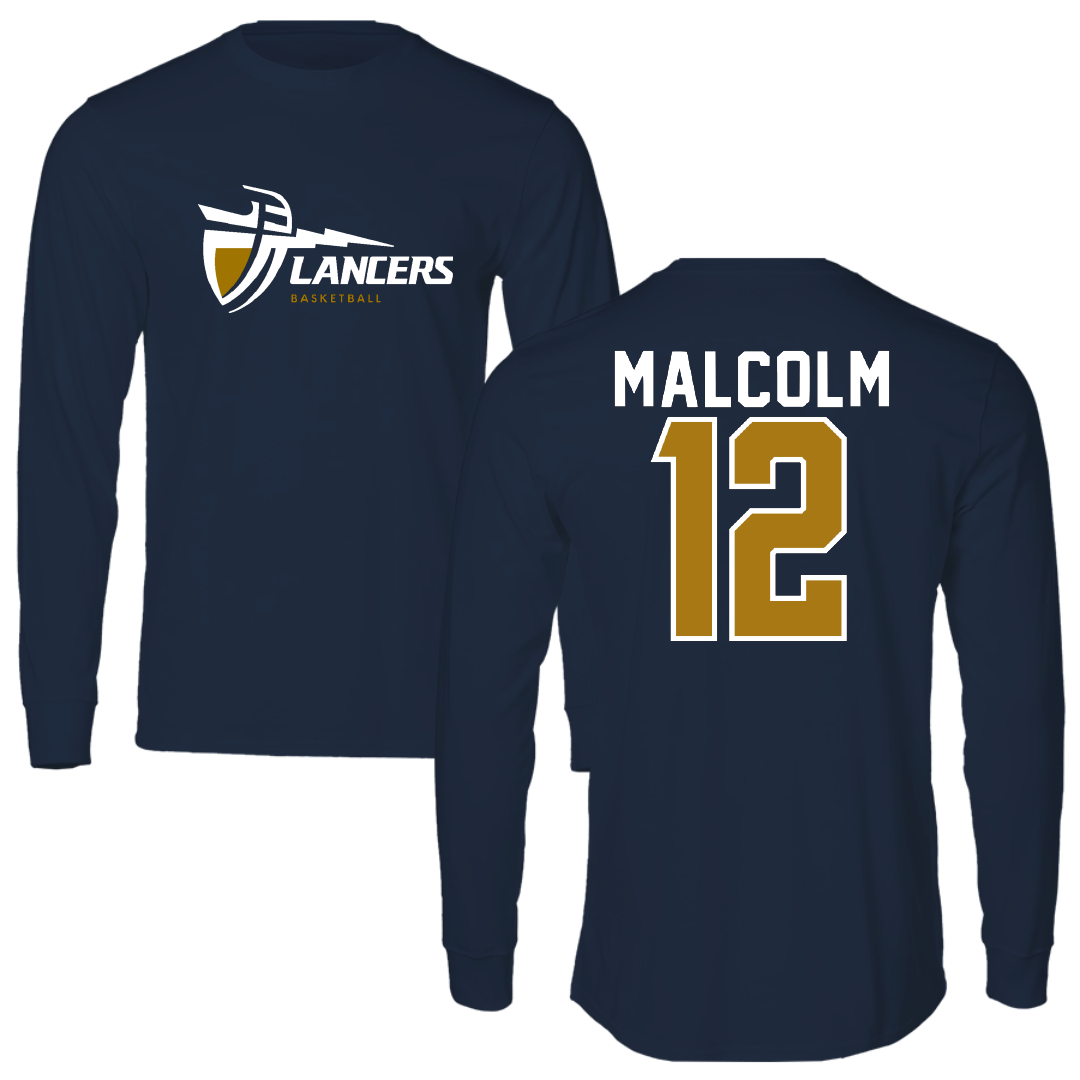 California Baptist University Basketball Navy Long Sleeve - #12 Devon Malcolm