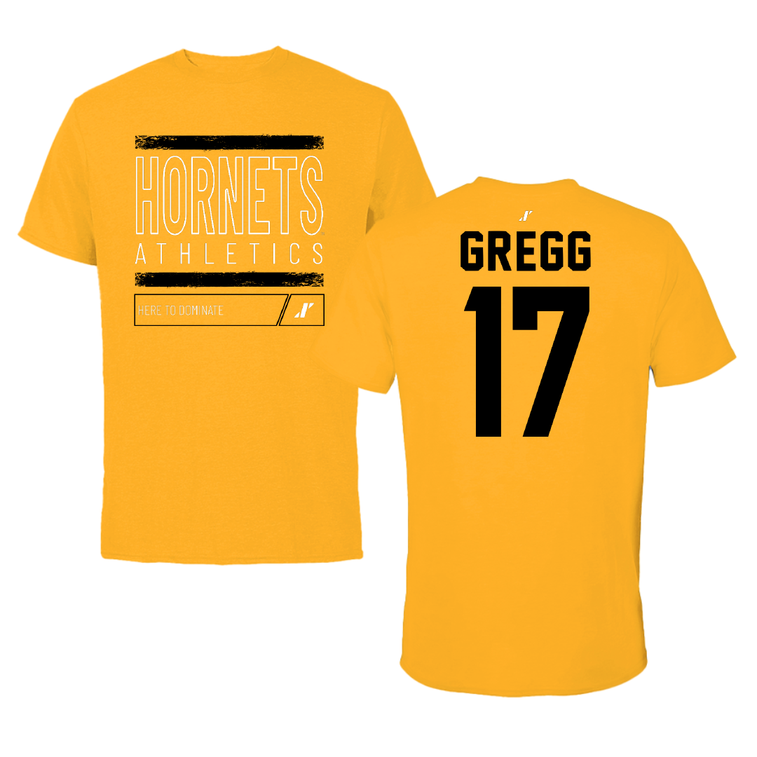 Alabama State University Football Gold Dominate Tee - #17 Asa Gregg
