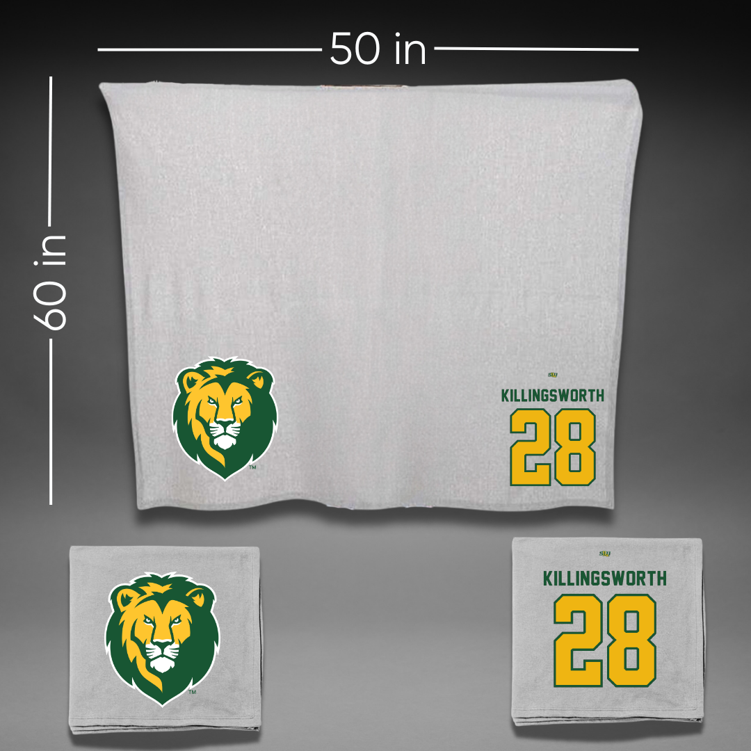 Southeastern Louisiana University Baseball Gray Blanket - #28 Jake Killingsworth