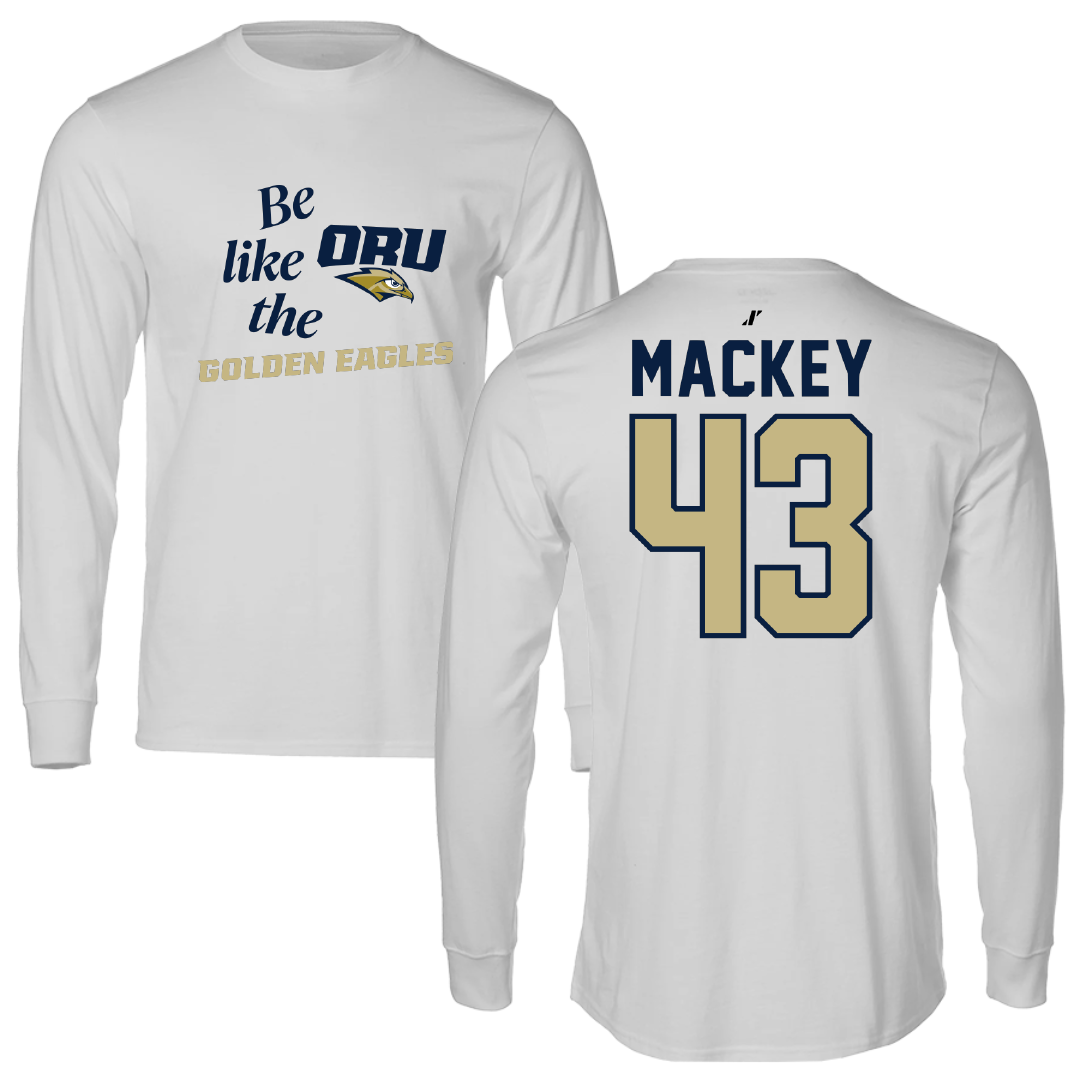 Oral Roberts University Baseball Light Gray Be Like Us Long Sleeve - #43 Brayden Mackey