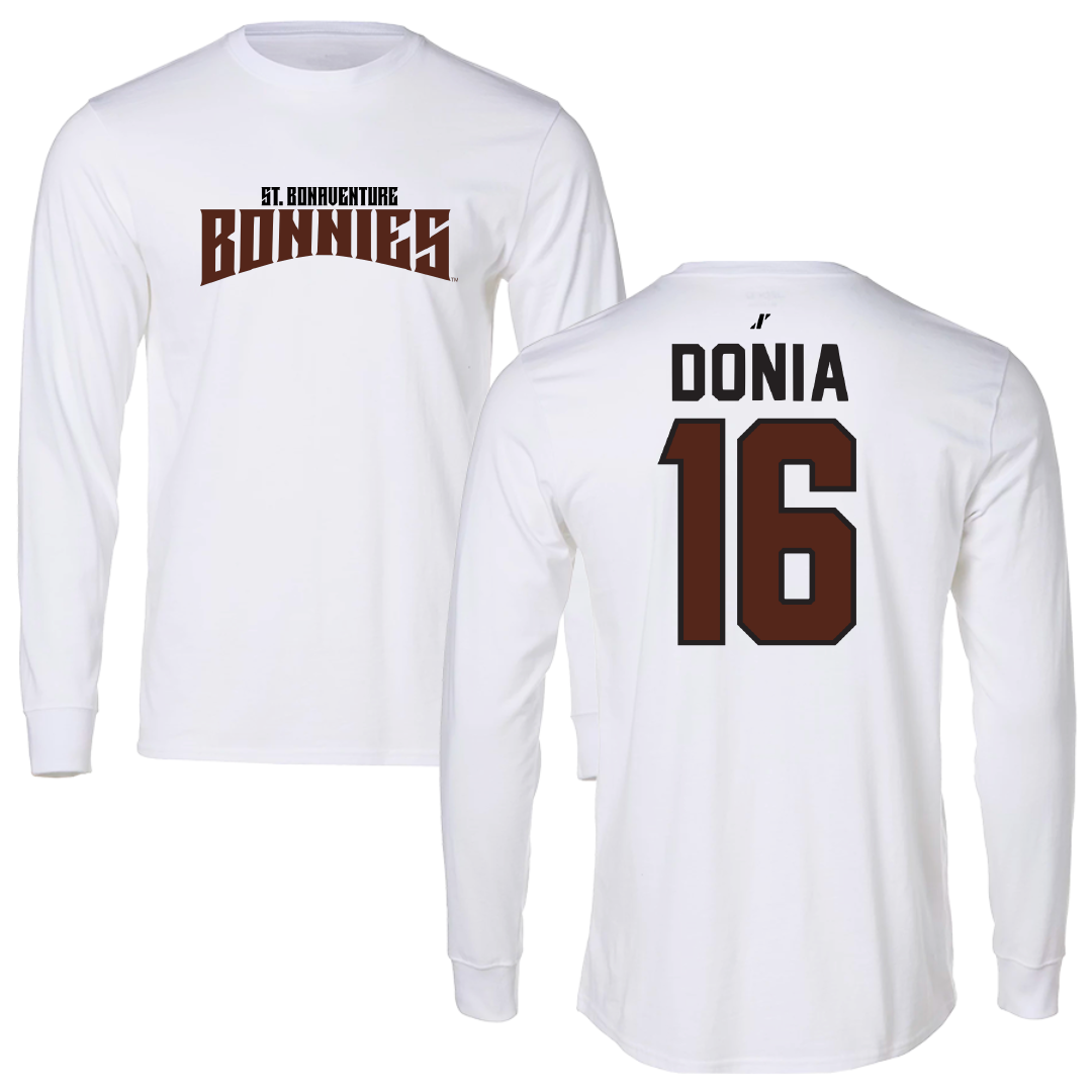 St. Bonaventure University Soccer White Classic Performance Long Sleeve - #16 Alessia Donia