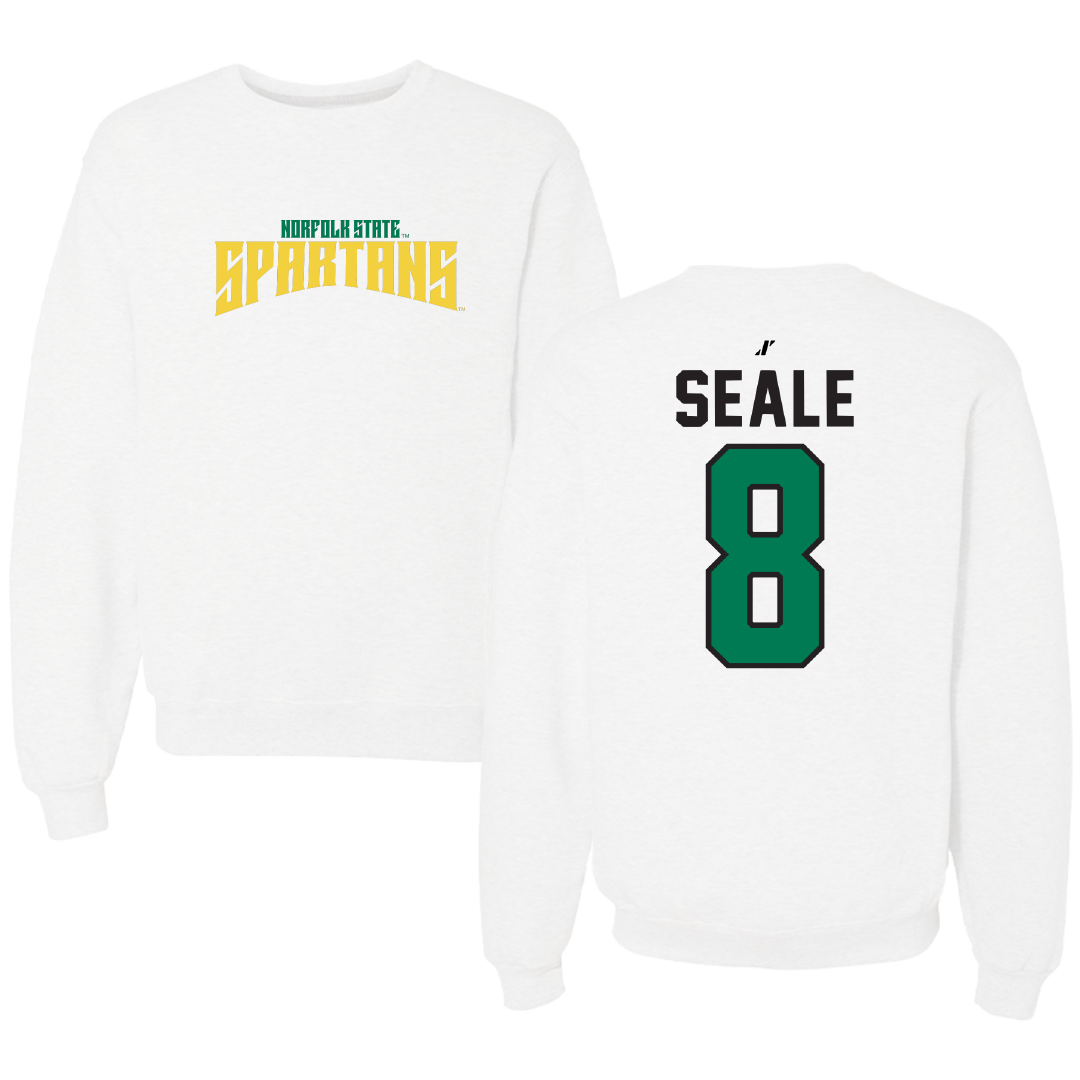 Norfolk State University Volleyball White Classic Crewneck - #8 Shonte Seale