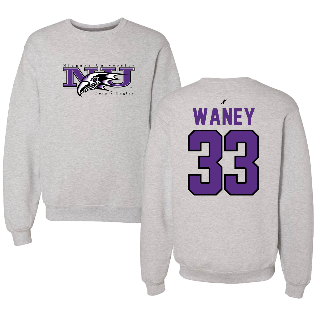 Niagara University Soccer Light Gray Crewneck - #33 Sophia Waney