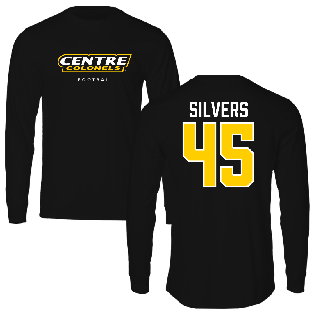 Centre College Football Black Performance Long Sleeve - #45 Caleb Silvers