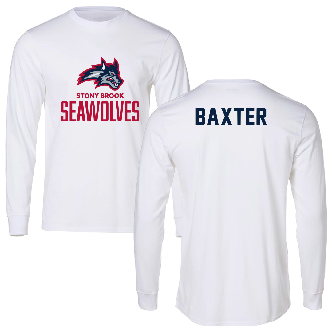 Stony Brook University Swimming & Diving White Performance Long Sleeve - Sara Baxter