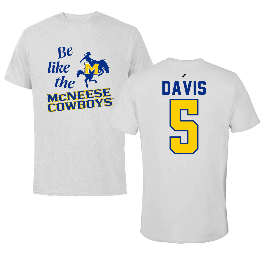 McNeese State University Football Light Gray Be Like Us Tee - #5 Javon Davis
