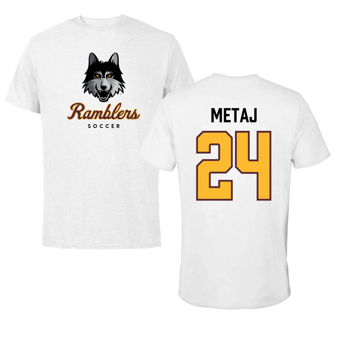 Loyola University-Chicago Soccer White Ramblers Performance Tee - #24 Ava Metaj
