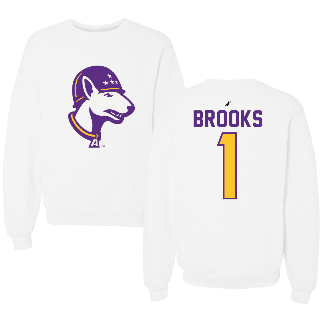Louisiana State University-Alexandria Softball White Crewneck - #1 Haven Brooks