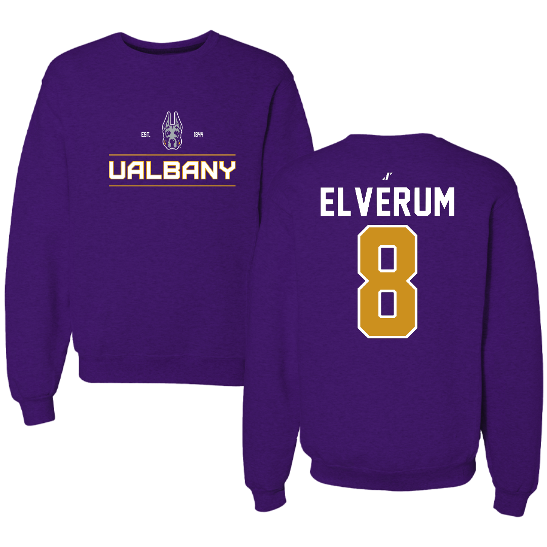 University at Albany Soccer Purple General Crewneck - #8 Selma Elverum