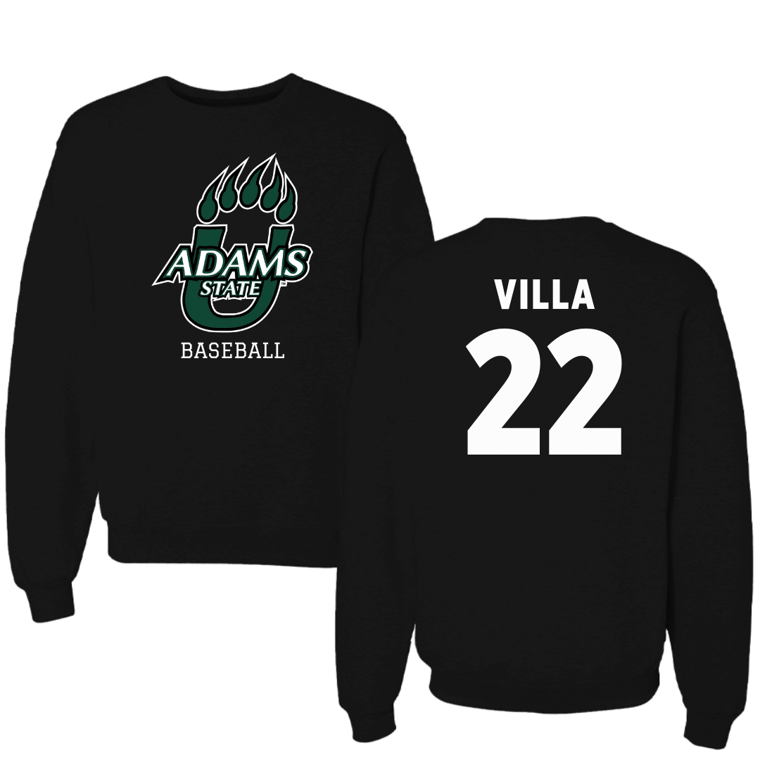 Adams State University Baseball Black State Crewneck - #22 Eric Villa