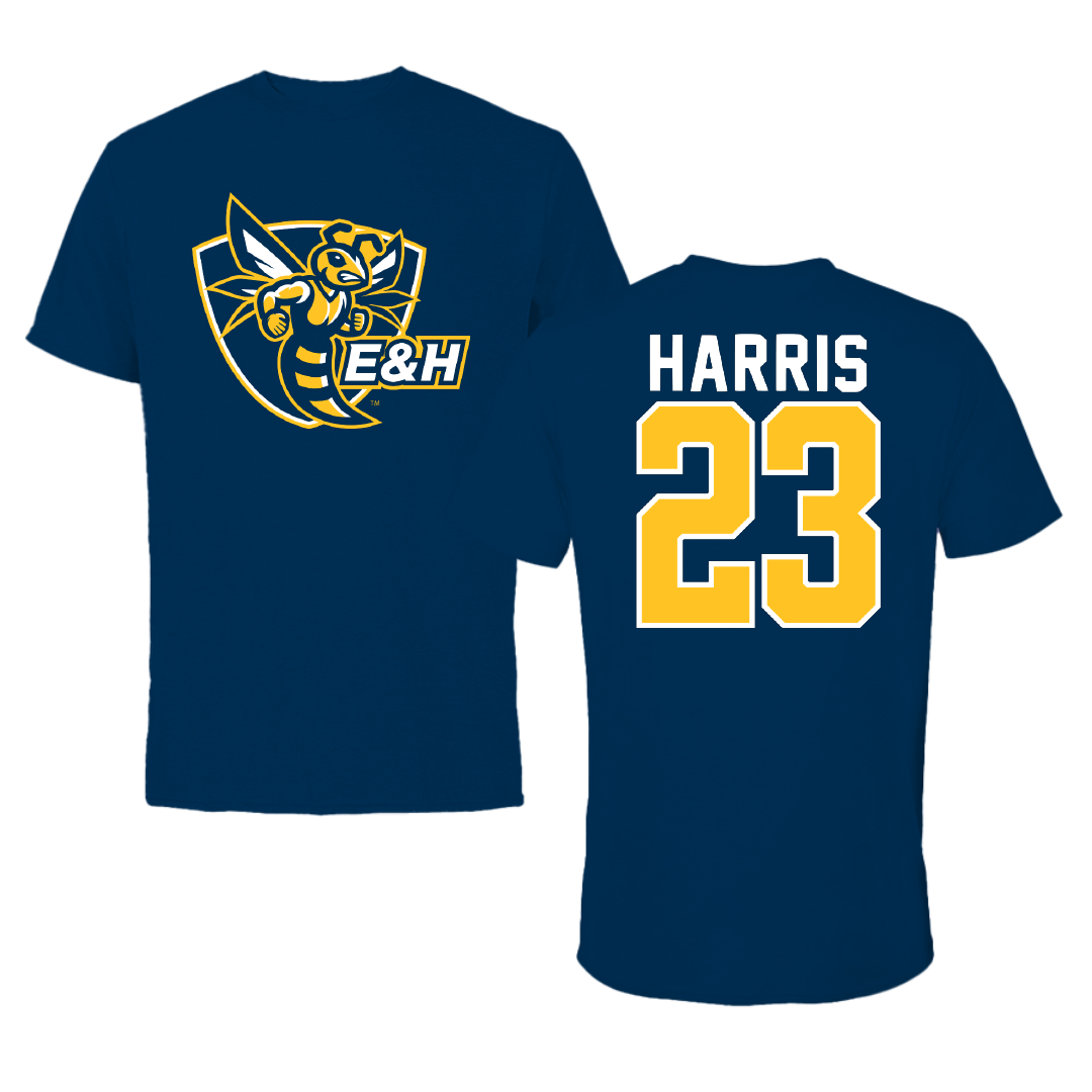 Emory & Henry College Basketball Navy Performance Tee - #23 Rhyan Harris