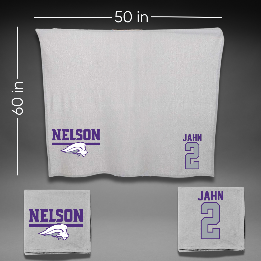 Nelson University Soccer Gray Blanket - #2 Jordan Jahn